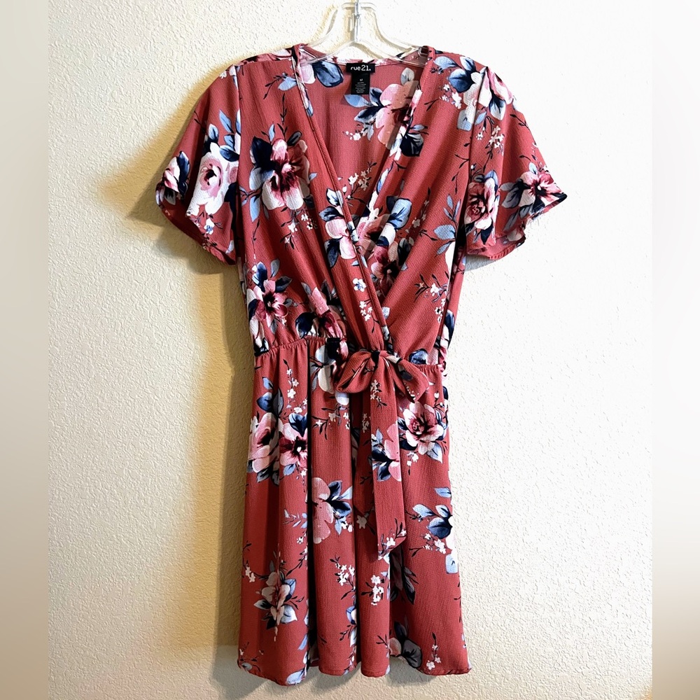 Rue21 Pink Floral Wrap Dress